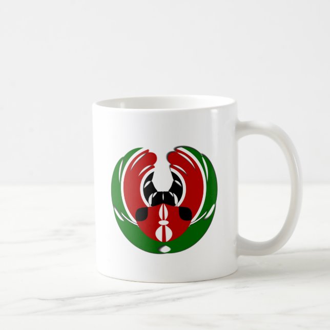 Vackert Kenyanska teaterkonst: Kenyan Flagga Butte Kaffemugg (Höger)