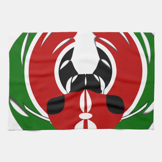 Vackert Kenyanska teaterkonst: Kenyan Flagga Butte Kökshandduk (Horisontell)