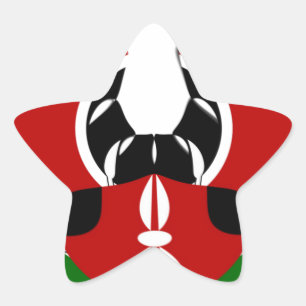Vackert Kenyanska teaterkonst: Kenyan Flagga Butte Stjärnformat Klistermärke