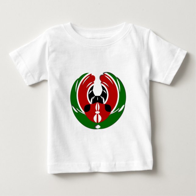 Vackert Kenyanska teaterkonst: Kenyan Flagga Butte T-shirt (Framsida)