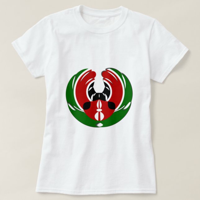 Vackert Kenyanska teaterkonst: Kenyan Flagga Butte T-shirt (Design framsida)