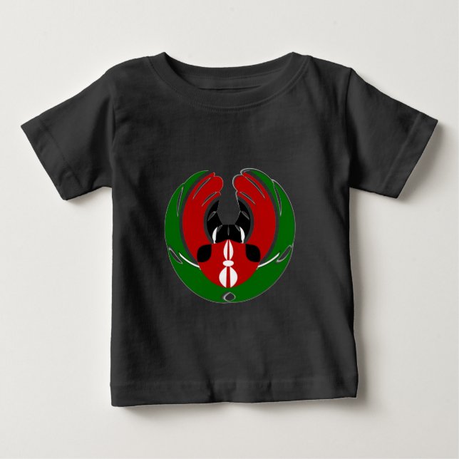 Vackert Kenyanska teaterkonst: Kenyan Flagga Butte Tee Shirt (Framsida)