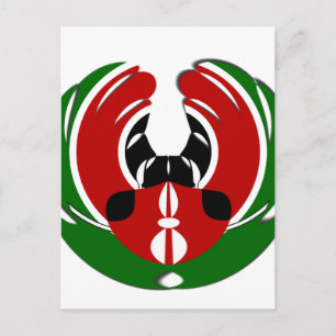 Vackert Kenyanska teaterkonst: Kenyan Flagga Butte Vykort