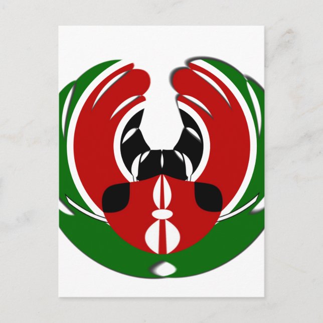 Vackert Kenyanska teaterkonst: Kenyan Flagga Butte Vykort (Framsida)