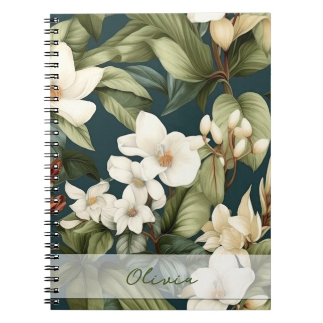Vackert klassiskt blommönster anteckningsbok (Framsidan)