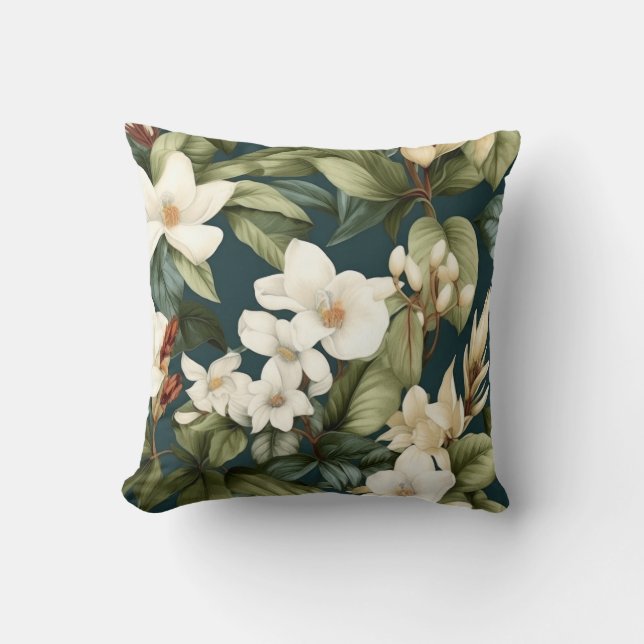 Vackert klassiskt blommönster kudde (Framsida)