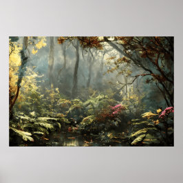 Vackert klassiskt serenlandskap litet bäck poster