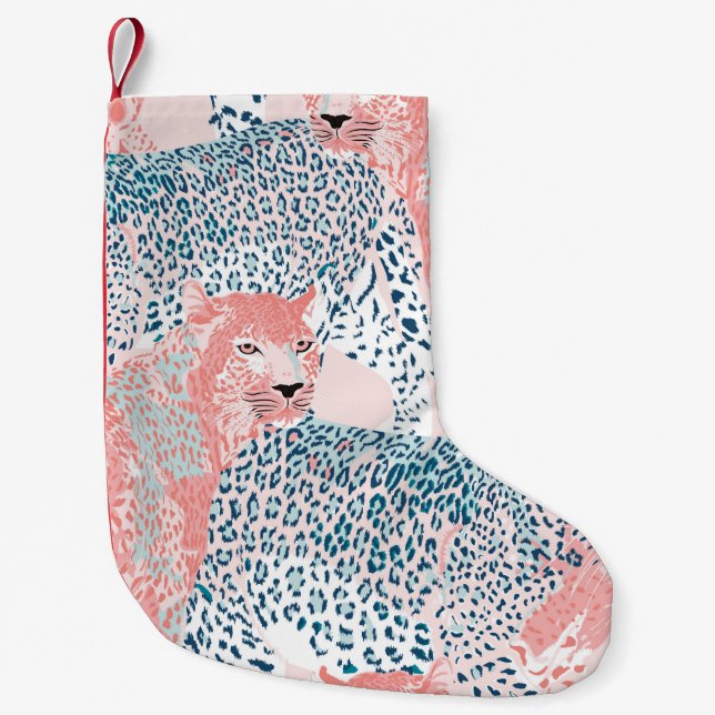 Vackert konst Leopard, sömlös mönster, abstrakt a Liten Julstrumpa (Framsidan)
