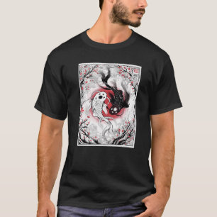 Vackert konstnär Japan Yin Yang Koi Fish Japanes T Shirt