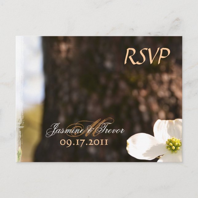 Vackert kristet Dogwood OSA Postcard w/Måltider Inbjudan Vykort (Framsida)