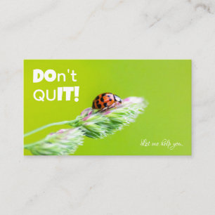 Vackert ladybug med ett positivt motiveringscitat visitkort