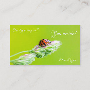 Vackert ladybug med ett positivt motiveringscitat visitkort