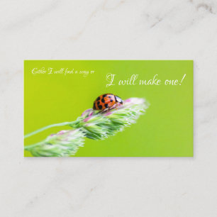 Vackert ladybug med ett positivt motiveringscitat visitkort