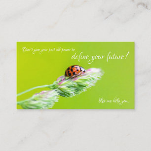 Vackert ladybug med ett positivt motiveringscitat visitkort