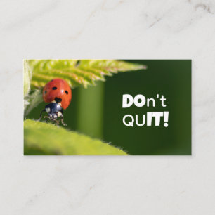 Vackert ladybug med motiverande citat visitkort