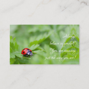 Vackert ladybug med motiverande citat visitkort