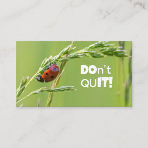 Vackert ladybug med motiverande citat visitkort