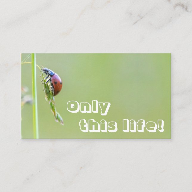 Vackert ladybug med motiverande citat visitkort (Framsida)
