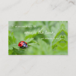 Vackert ladybug med motiverande citat visitkort