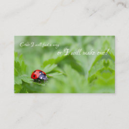 Vackert ladybug med motiverande citat visitkort