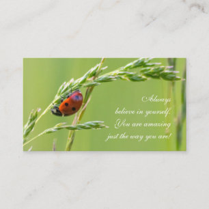 Vackert ladybug med motiverande citat visitkort