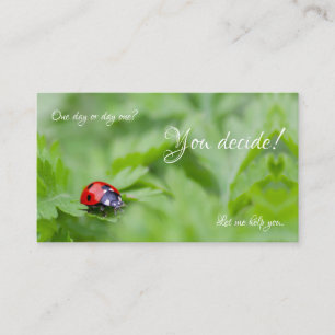 Vackert ladybug med motiverande citat visitkort