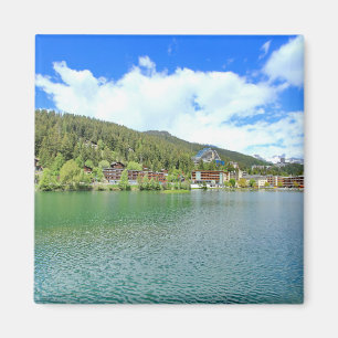 vackert landskap Crans-Montana Schweiz Magnet