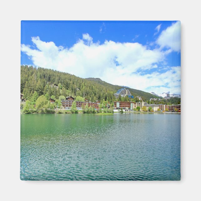vackert landskap Crans-Montana Schweiz Magnet (Framsidan)