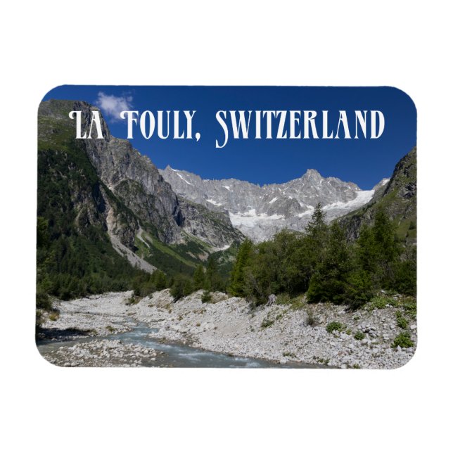 Vackert landskap, La Fouly, Schweiz Magnet (Horisontell)