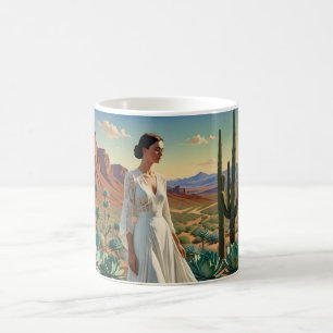 Vackert landskap med Woman Andlig Art Kaffemugg