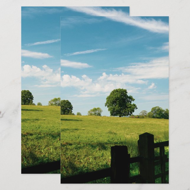 Vackert landskap på landsbygden brevpapper (Fram/baksida)