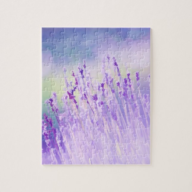 Vackert Lavender Flower Fält eller Lila av ängar Pussel (Vertikal)