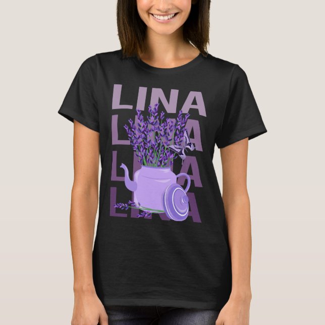 Vackert Lavender - Lina Namn T Shirt (Framsida)