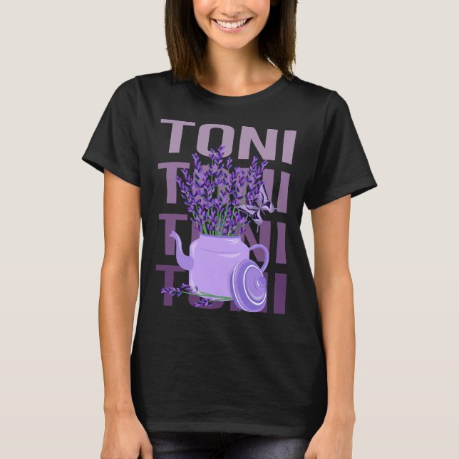 Vackert Lavender - Toni Namn T Shirt (Framsida)