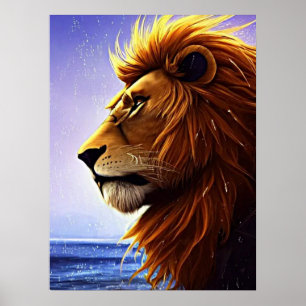 Vackert Lejona Porträtt vid Sea Personlig Poster