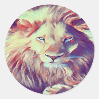Vackert lejont runt klistermärke