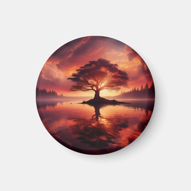 Vackert liggande med reflektioner magnet (Framsidan)