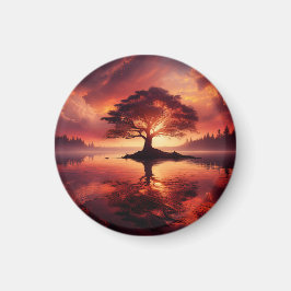 Vackert liggande med reflektioner magnet