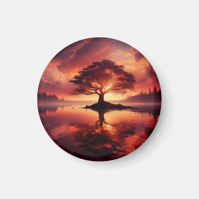 Vackert liggande med reflektioner magnet (Framsidan)