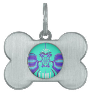 Vackert Lila Cyan Iridescent Blue-vektor färg ID-bricka Husdjur