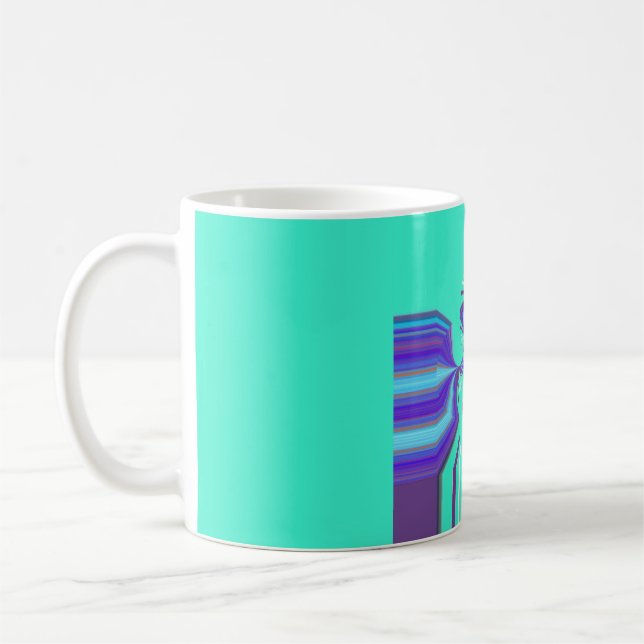 Vackert Lila Cyan Iridescent Blue-vektor färg Kaffemugg (Vänster)