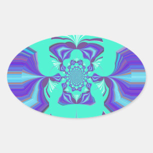 Vackert Lila Cyan Iridescent Blue-vektor färg Ovalt Klistermärke
