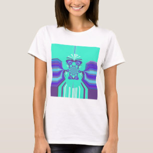 Vackert Lila Cyan Iridescent Blue-vektor färg Tee Shirt
