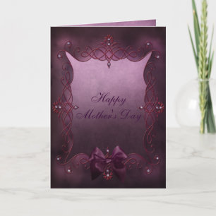 Vackert Lila Gothic Ram Mors dag Card Kort