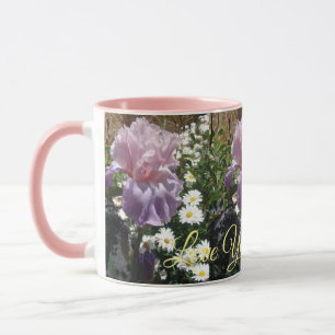 Vackert Lila Iris Flower blommigt Kärlek You Mugg