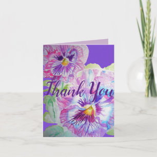 Vackert Lila Pansy Watercolor - tackkort