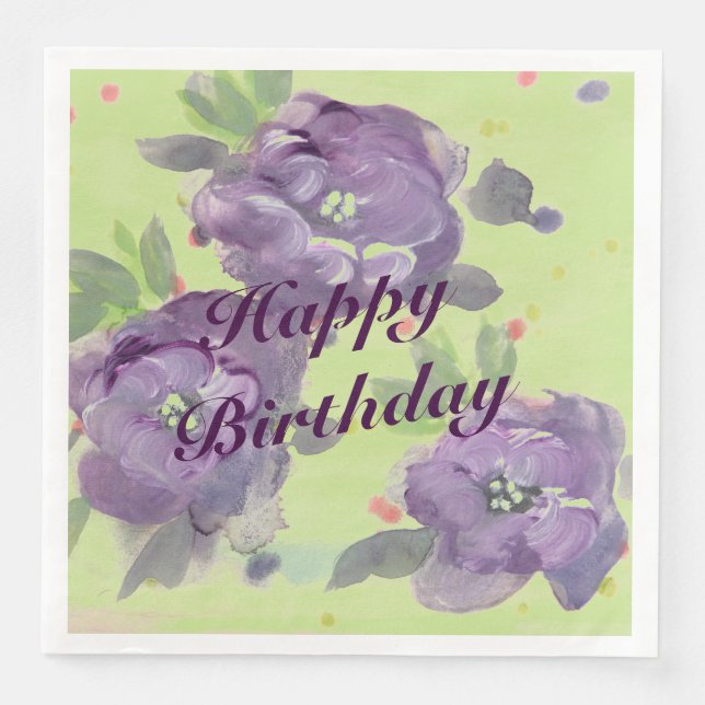 Vackert lila ro med en stuk av rosa pappersservett (Framsida)