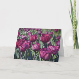 Vackert Lila Tulip Flowers Birthday Card Kort