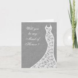 Vackert Linen, blir du mitt Maid of honor-kort Inbjudan