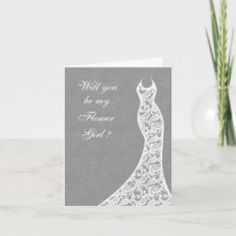 Vackert Linen.. Kommer du att bli mitt Flower Girl Inbjudan